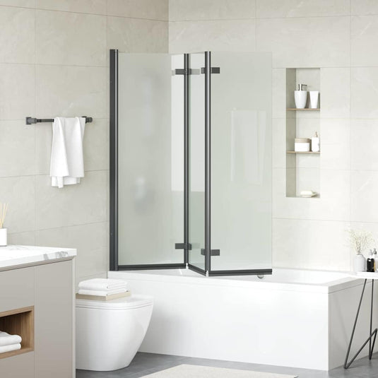 Vidaxl douche omhulsel zwart 130 x 138 cm esg-glas en aluminium