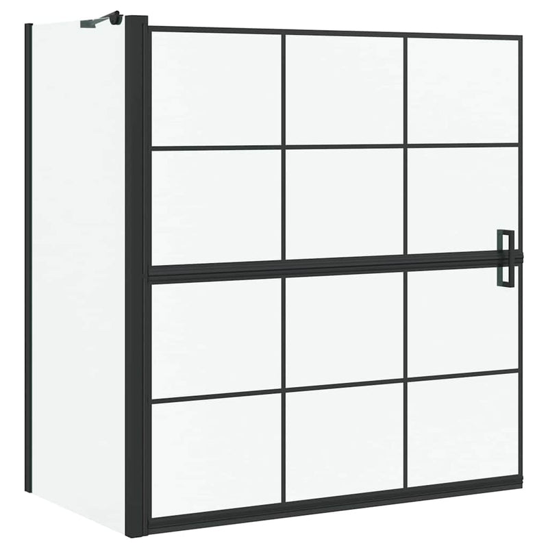 Load image into Gallery viewer, Vidaxl bad douchescreen zwart en transparant 116 x 68 x 128 cm
