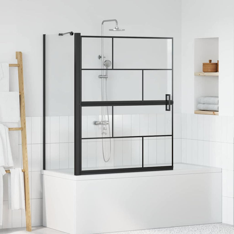 Load image into Gallery viewer, Vidaxl bad douchescreen zwart en transparant 116 x 68 x 128 cm
