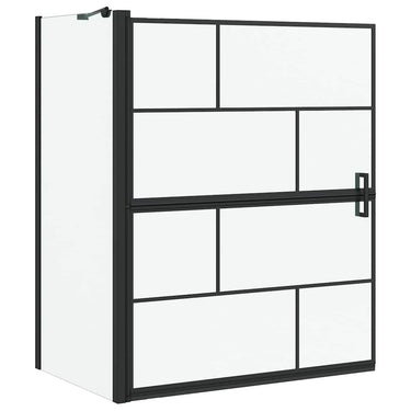Vidaxl bad douchescreen zwart en transparant 116 x 68 x 128 cm