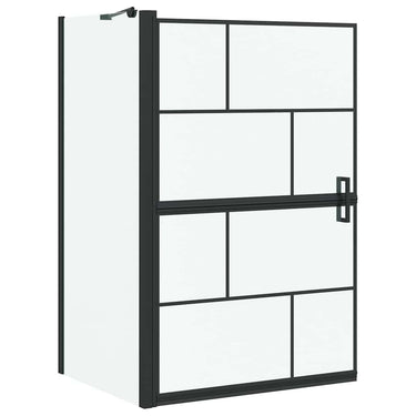 Vidaxl bad douchescreen zwart en transparant 116 x 68 x 128 cm
