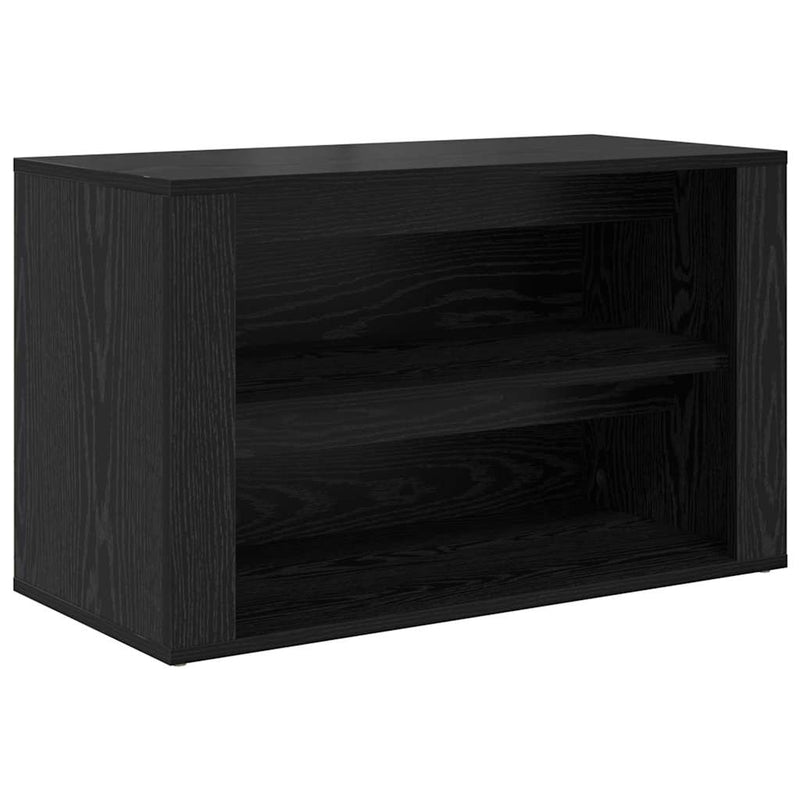 Load image into Gallery viewer, Vidaxl schoenenrek met plank zwart eiken 75 x 35 x 45 cm bewerkt hout
