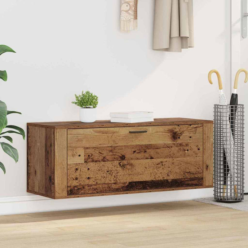 Load image into Gallery viewer, Vidaxl schoenenkast met plank oud hout 100 x 35 x 38 cm bewerkt hout

