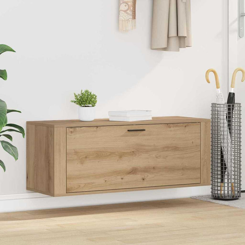 Load image into Gallery viewer, Vidaxl schoenenkast met plank artisanaal eikenkleurig 100 x 35 x 38 cm
