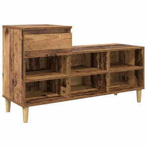 Vidaxl schoenenkast met lade oudhout 102 x 36 x 60 cm bewerkt hout