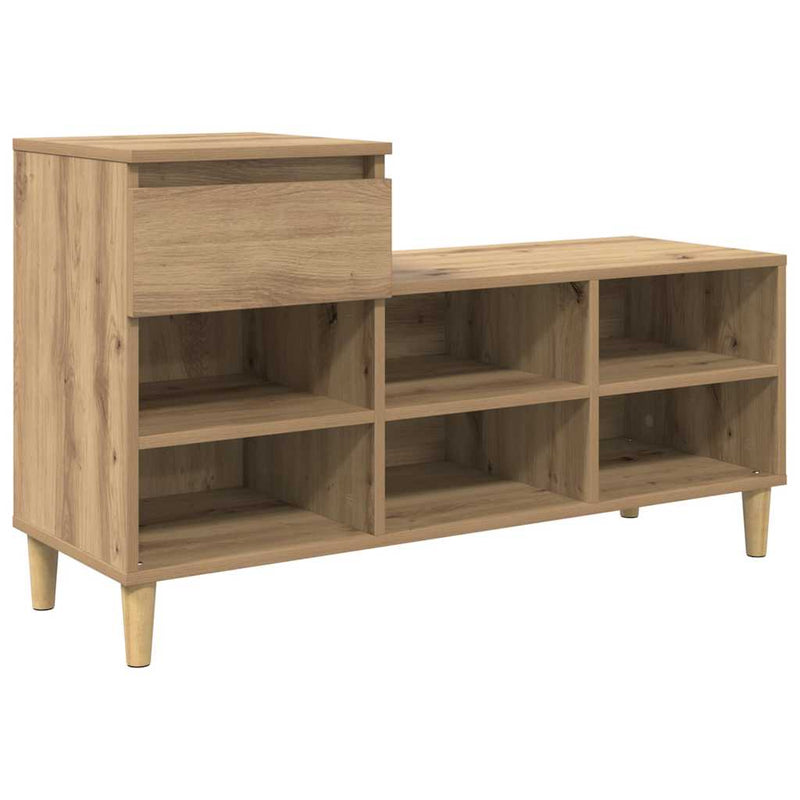 Load image into Gallery viewer, Vidaxl schoenenkast artisan eiken 102 x 36 x 60 cm bewerkt hout
