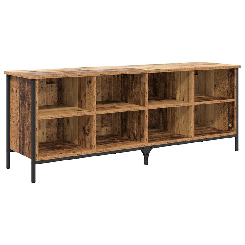 Load image into Gallery viewer, Vidaxl schoenenkast oud hout 131 x 35 x 50 cm gemonteerd hout en ijzer
