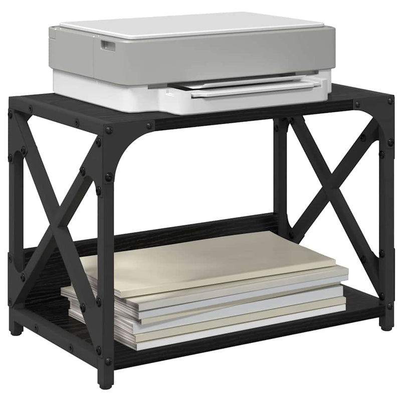 Load image into Gallery viewer, Vidaxl printerstand zwart eiken 44 x 26 x 31,5 cm bewerkt hout
