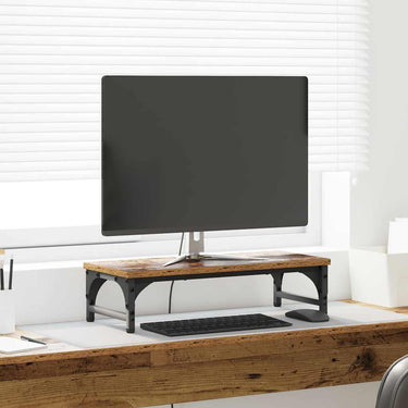 Vidaxl monitor stand oud hout 55 x 23 x 14 cm bewerkt hout