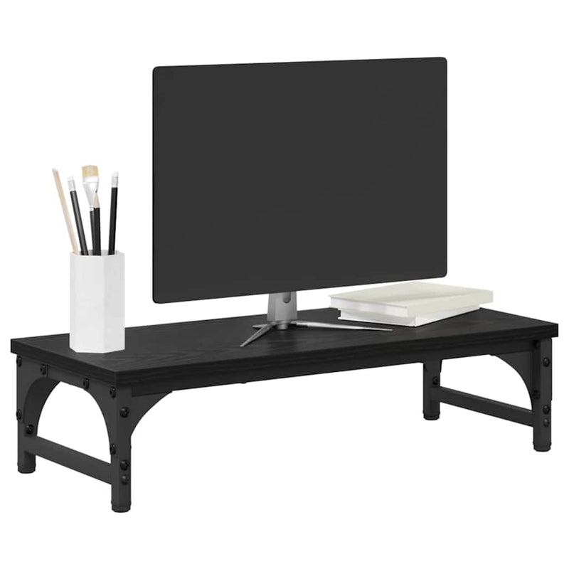 Load image into Gallery viewer, Vidaxl monitor stand zwart eiken 55 x 23 x 14 cm bewerkt hout
