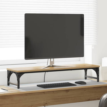 Vidaxl monitor stand artisan eiken 85 x 23 x 15,5 cm bewerkt hout