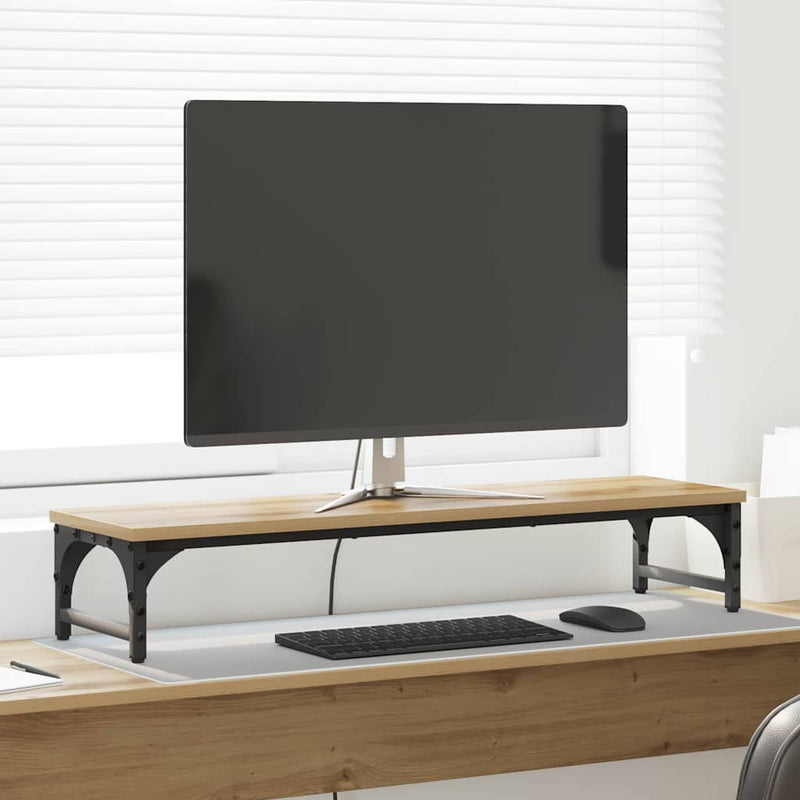 Load image into Gallery viewer, Vidaxl monitor stand artisan eiken 85 x 23 x 15,5 cm bewerkt hout
