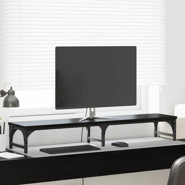 Vidaxl monitor stand zwart eiken 105 x 23 x 15,5 cm bewerkt hout