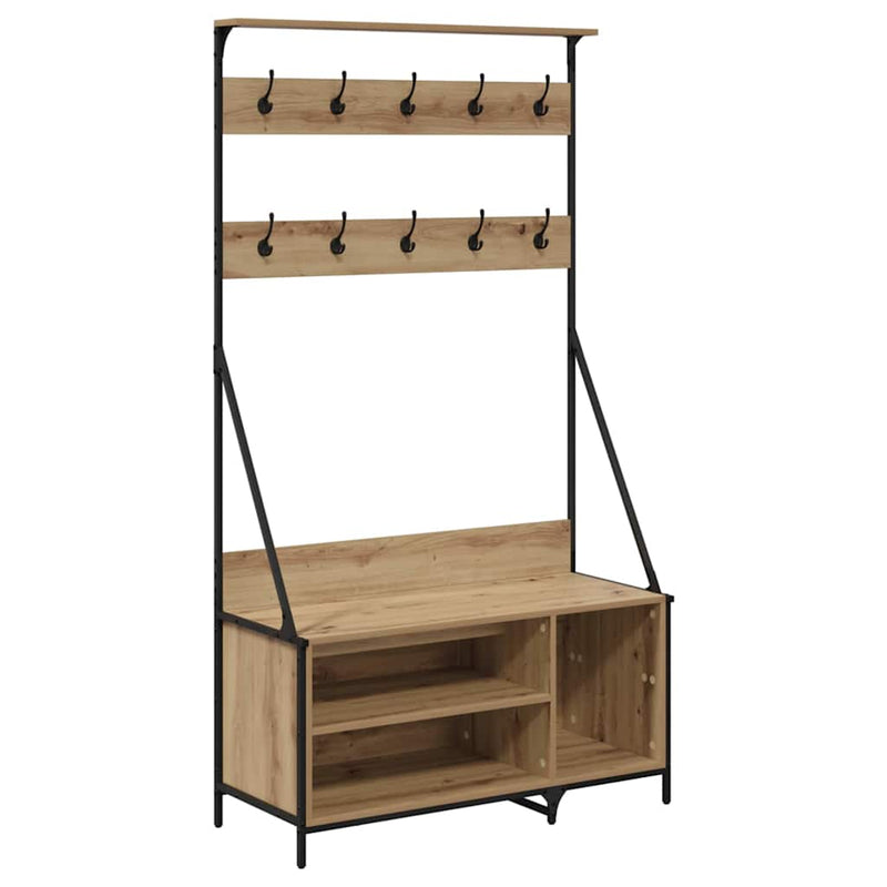 Load image into Gallery viewer, Vidaxl kledingrek artisan eiken 100 x 41 x 184 cm bewerkt hout
