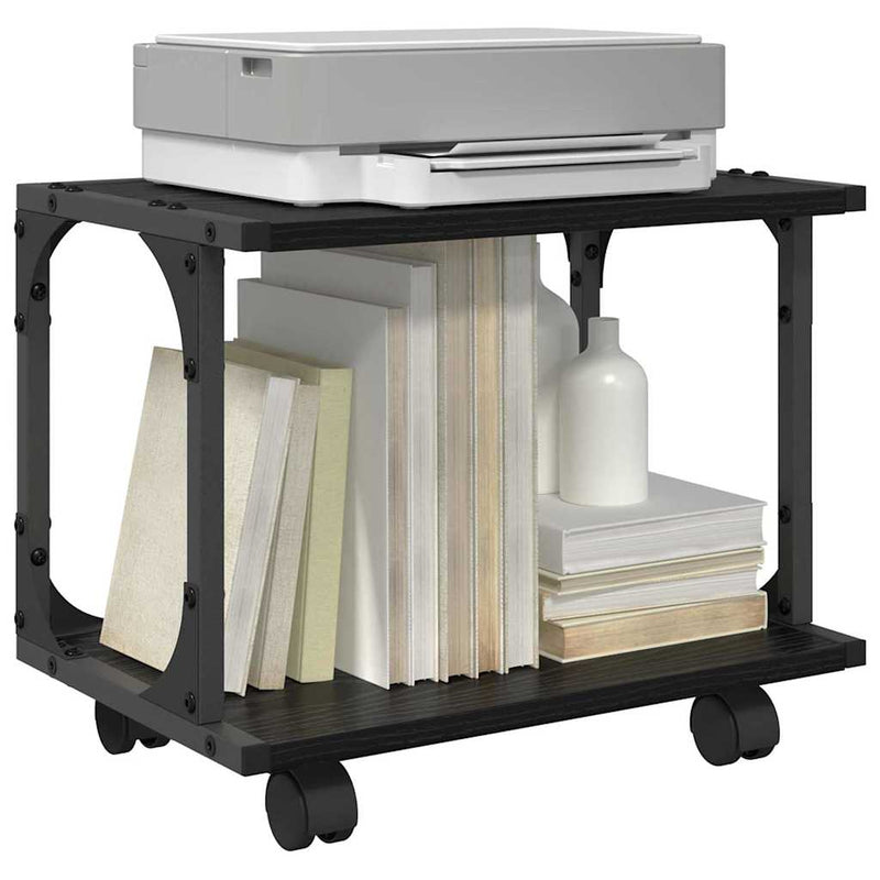 Load image into Gallery viewer, Vidaxl printerstand zwart eiken 41 x 28 x 33.5 cm bewerkt hout
