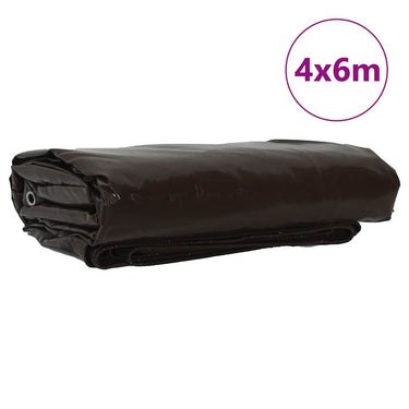 Vidaxl zeil 650g m² bruin 4 x 6 m canvas met pvc-coating