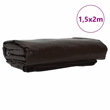 Vidaxl zeil 650g m² bruin 1,5 x 2 m canvas met pvc-coating