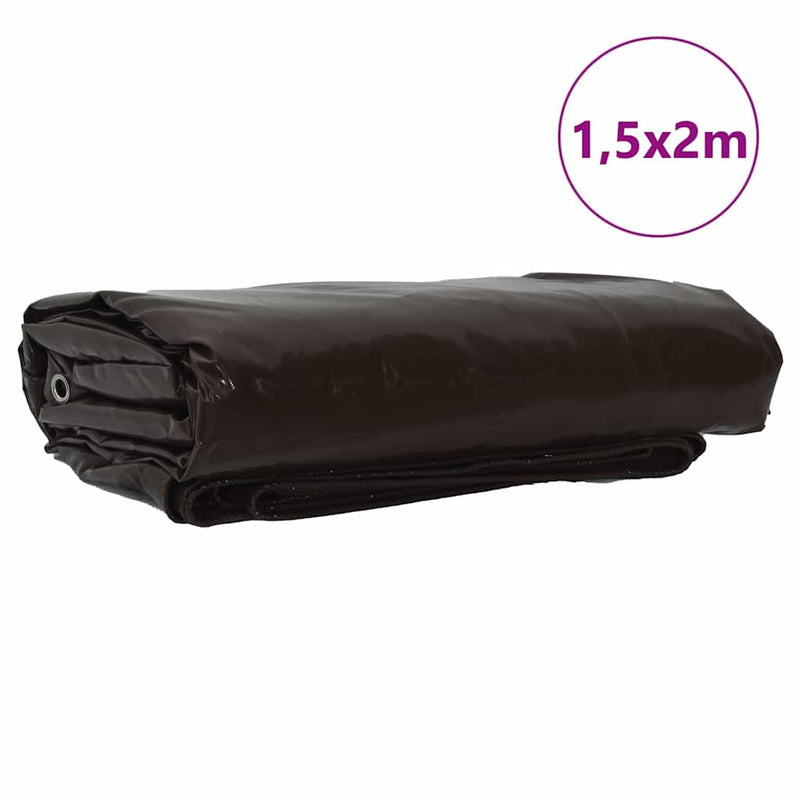 Load image into Gallery viewer, Vidaxl zeil 650g m² bruin 1,5 x 2 m canvas met pvc-coating

