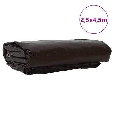 Vidaxl zeil 650g m² bruin 2,5 x 4,5 m canvas met pvc-coating