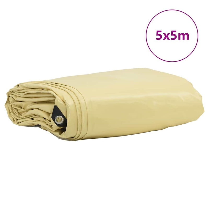 Load image into Gallery viewer, Vidaxl zeil 650g m² beige 5 x 5 m canvas met pvc-coating
