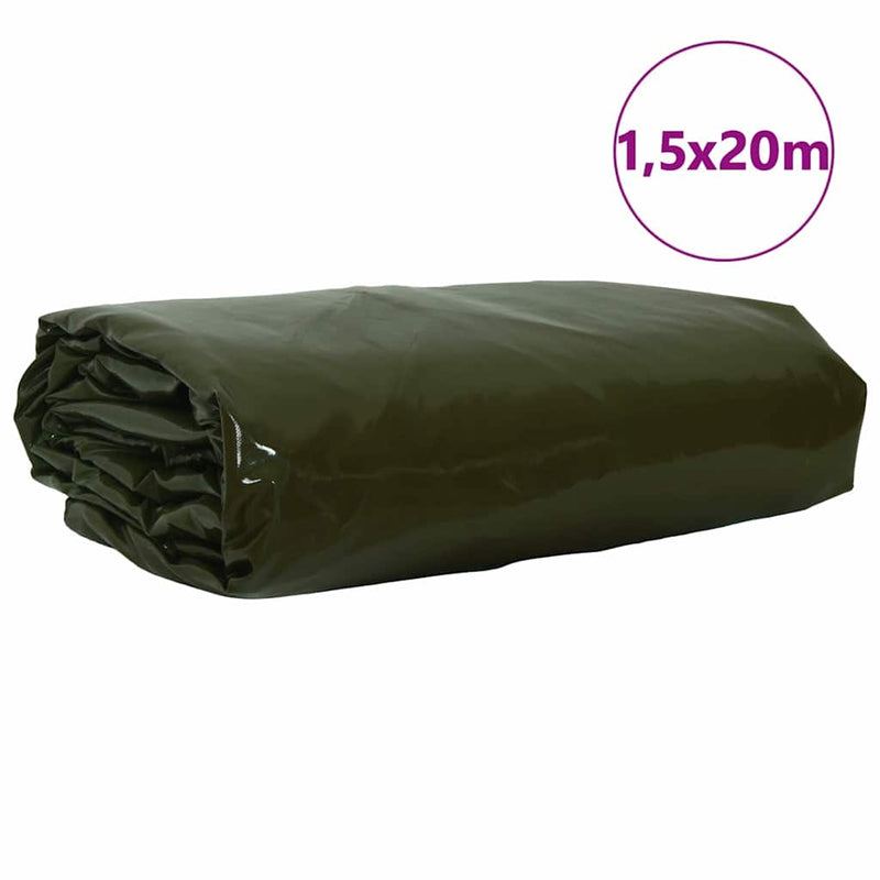 Load image into Gallery viewer, Vidaxl zeil 650g m² olijf groen 1,5 x 20 m canvas met pvc-coating
