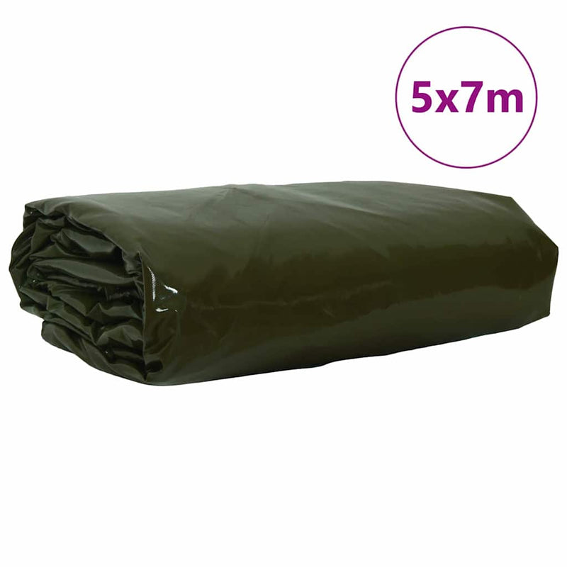 Load image into Gallery viewer, Vidaxl zeil 650g m² olijf groen 5 x 7 m canvas met pvc-coating

