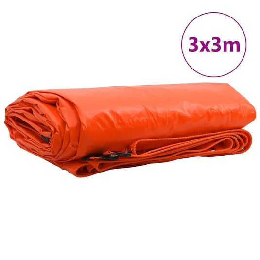 Vidaxl zeil 650g m² oranje 3 x 3 m canvas met pvc-coating