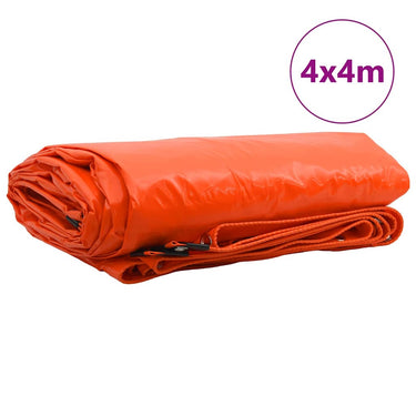 Vidaxl zeil 650g m² oranje 4 x 4 m canvas met pvc-coating
