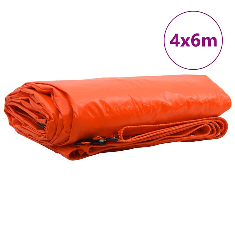 Load image into Gallery viewer, Vidaxl zeil 650g m² oranje 4 x 6 m canvas met pvc-coating
