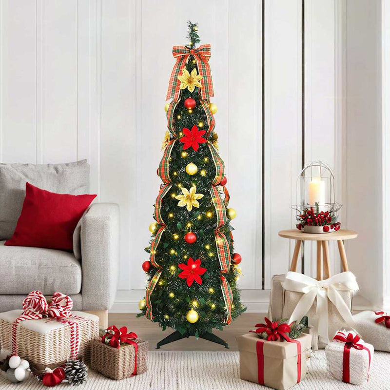Load image into Gallery viewer, Vidaxl kunstkerstboom met 100 led met standaard groen 155 cm pvc
