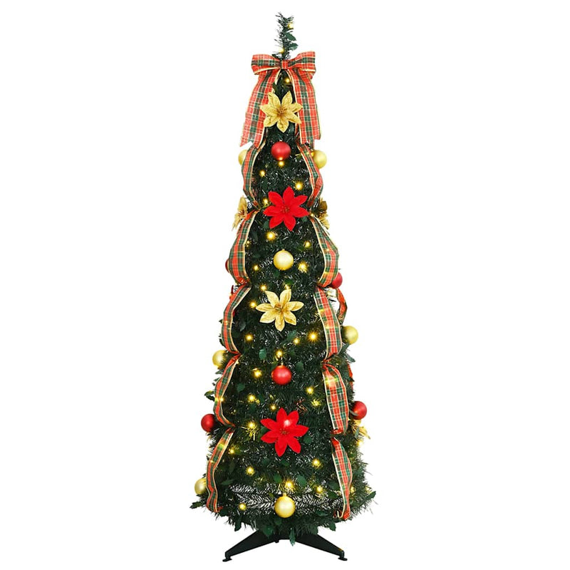 Load image into Gallery viewer, Vidaxl kunstkerstboom met 100 led met standaard groen 155 cm pvc
