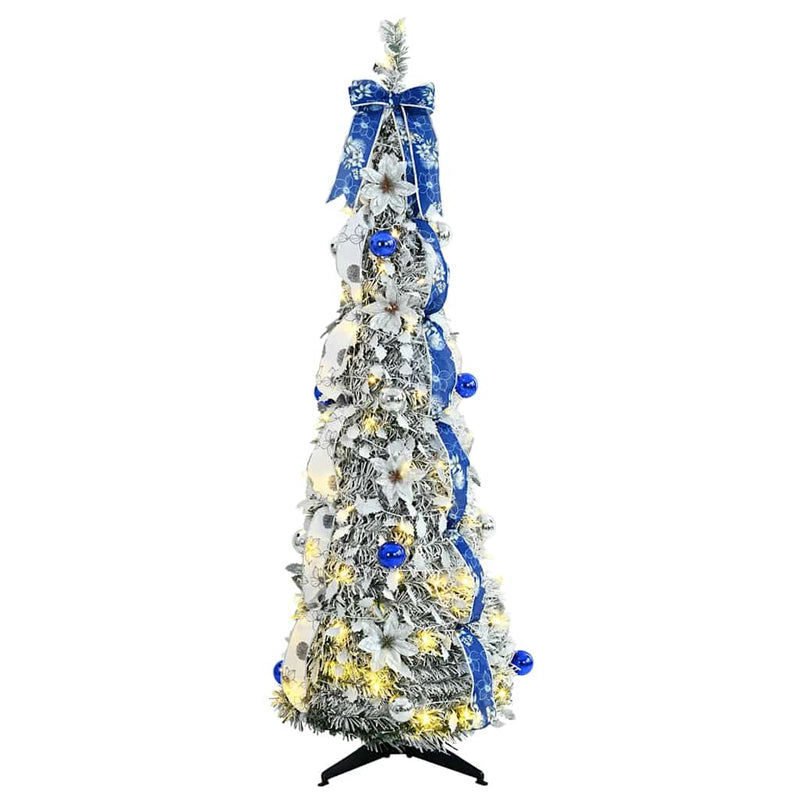 Load image into Gallery viewer, Vidaxl kunstkerstboom met 100 led met standaard wit 150 cm pvc
