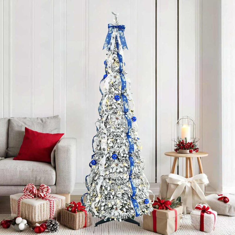 Load image into Gallery viewer, Vidaxl kunstkerstboom met 150 led met standaard wit 180 cm pvc

