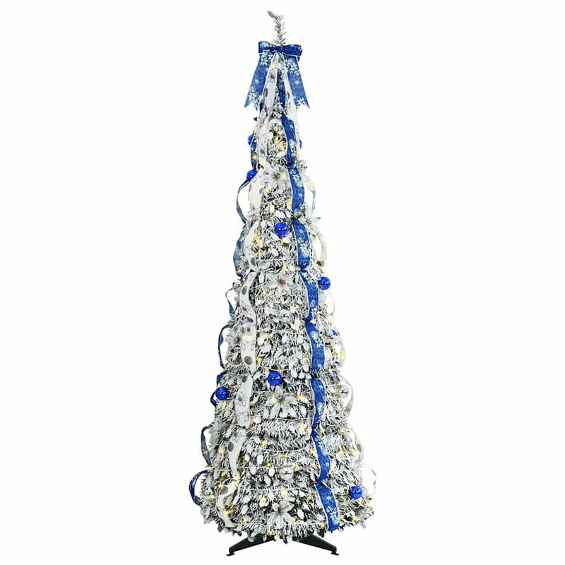 Load image into Gallery viewer, Vidaxl kunstkerstboom met 150 led met standaard wit 180 cm pvc
