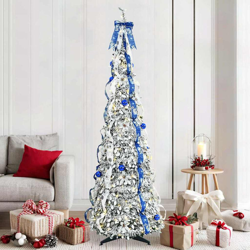 Load image into Gallery viewer, Vidaxl kunstkerstboom met 200 led met standaard wit 210 cm pvc

