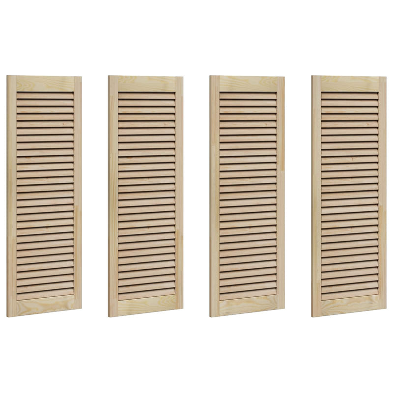 Load image into Gallery viewer, Vidaxl kastdeur 4 pcs naturel 110 x 2,1 x 39,5 cm massief grenenhout
