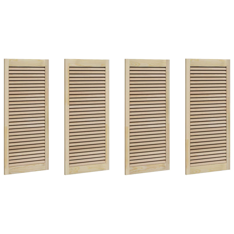 Load image into Gallery viewer, Vidaxl kastdeur 4 pcs naturel 110 x 2 x 49,5 cm massief grenenhout
