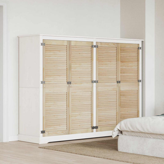 Vidaxl kastdeur 4 pcs naturel 140.5 x 2 x 59.5 cm massief grenenhout