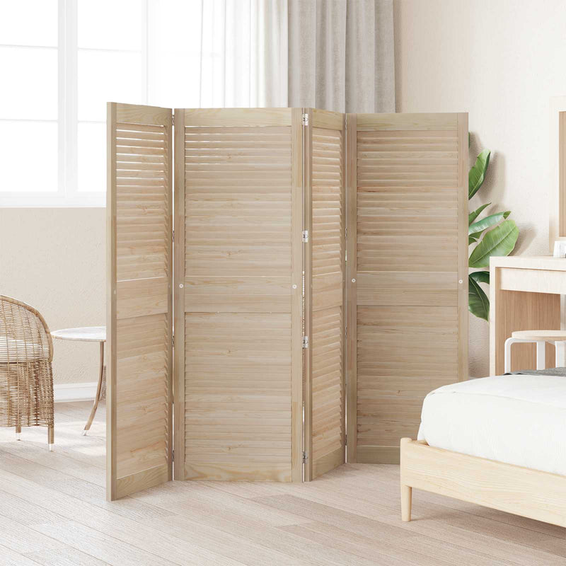 Load image into Gallery viewer, Vidaxl kastdeur 4 pcs naturel 140.5 x 2 x 59.5 cm massief grenenhout
