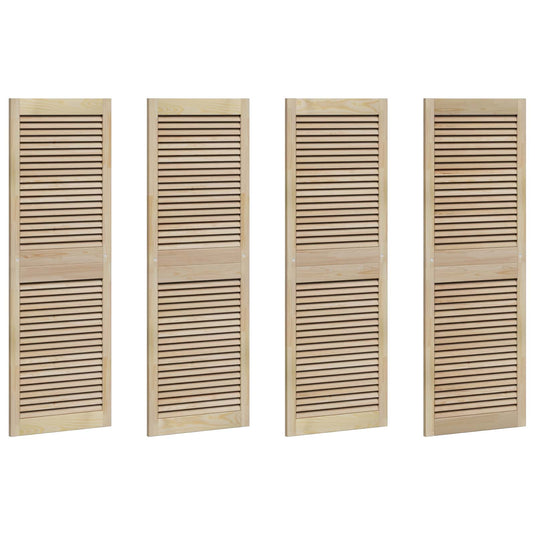 Vidaxl kastdeur 4 pcs naturel 140.5 x 2 x 59.5 cm massief grenenhout