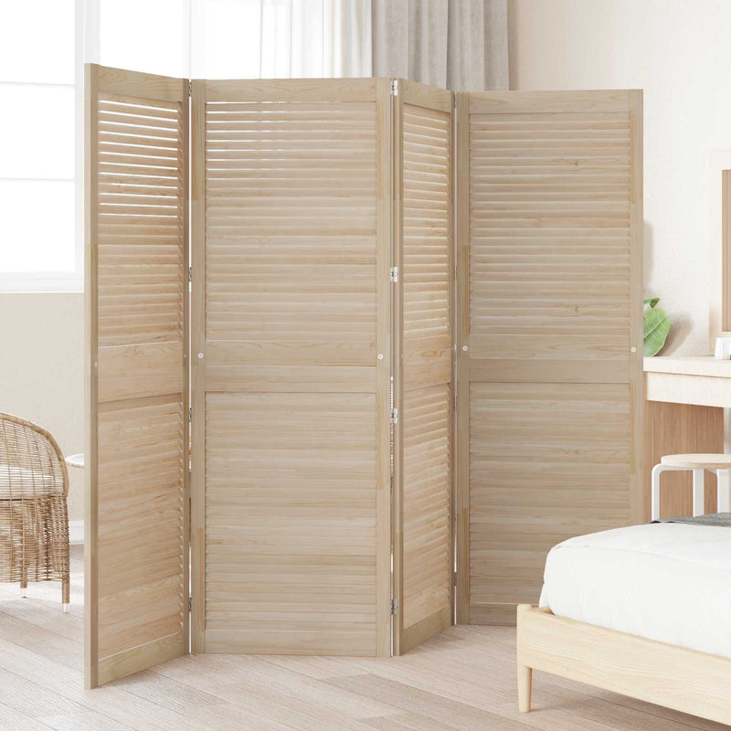 Load image into Gallery viewer, Vidaxl kastdeur 4 pcs naturel 170 x 2,1 x 59,5 cm massief grenenhout
