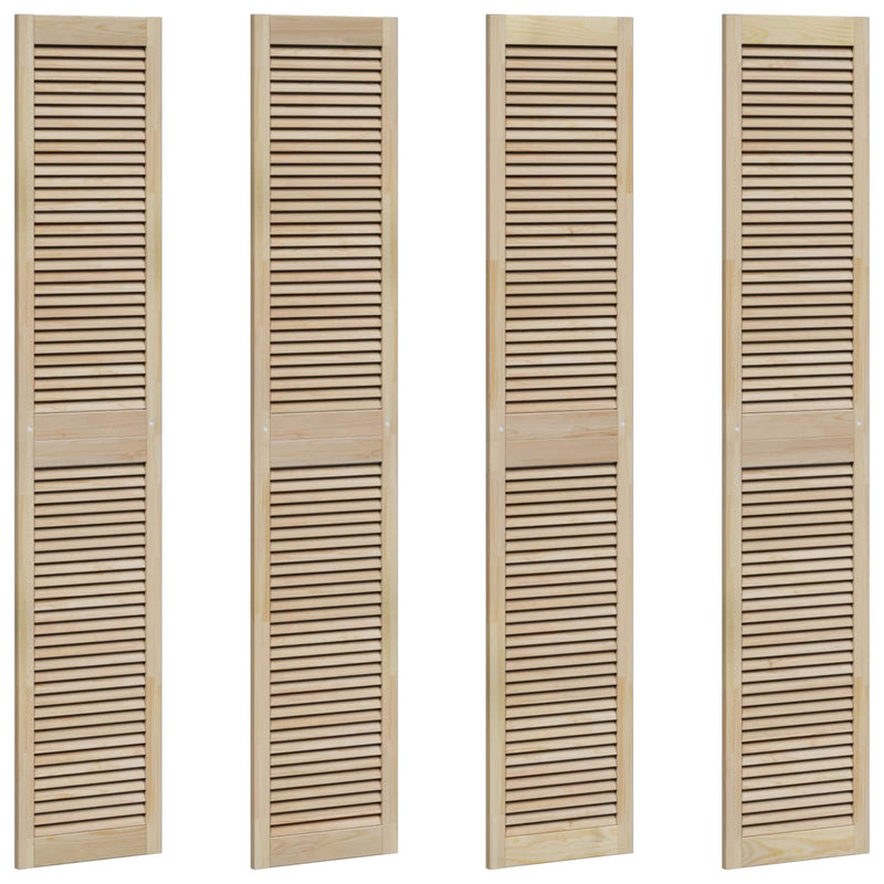 Load image into Gallery viewer, Vidaxl kastdeur 4 pcs naturel 201 x 2,1 x 39,5 cm massief grenenhout
