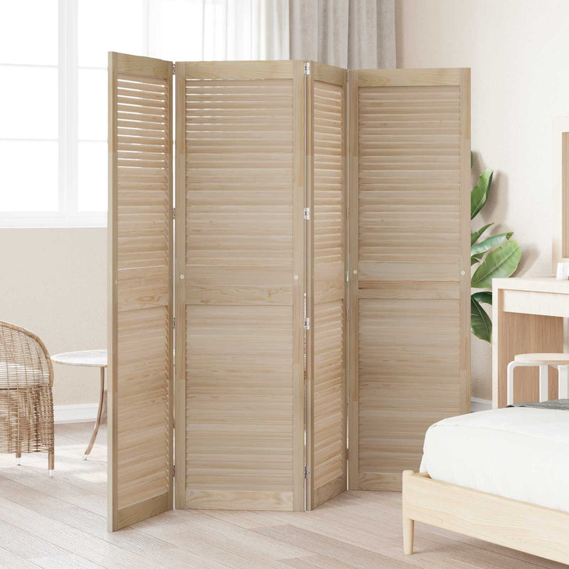 Load image into Gallery viewer, Vidaxl kastdeur 4 pcs naturel 201 x 2,1 x 49,5 cm massief grenenhout
