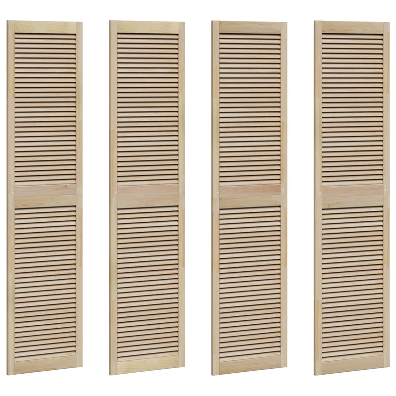 Load image into Gallery viewer, Vidaxl kastdeur 4 pcs naturel 201 x 2,1 x 49,5 cm massief grenenhout
