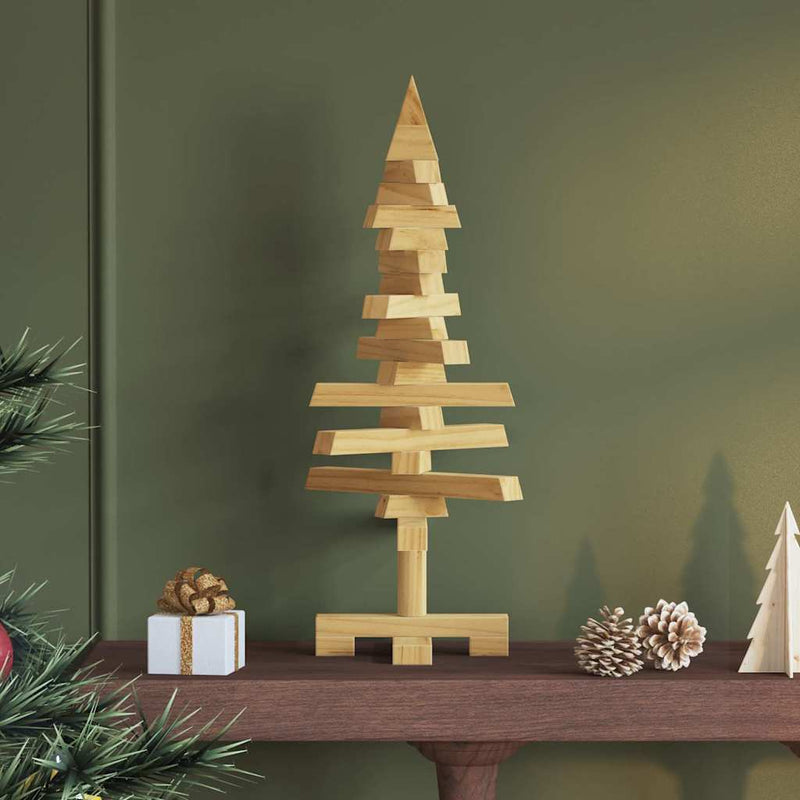 Load image into Gallery viewer, Vidaxl houten kerstboom met standaard bruin 60 cm massief grenenhout
