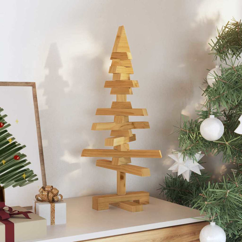 Load image into Gallery viewer, Vidaxl houten kerstboom met standaard bruin 60 cm massief grenenhout

