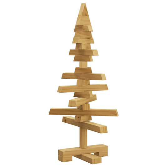 Vidaxl houten kerstboom met standaard bruin 60 cm massief grenenhout