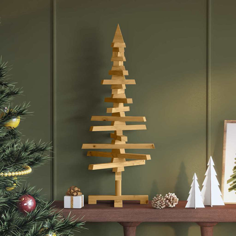 Load image into Gallery viewer, Vidaxl houten kerstboom met standaard bruin 90 cm massief grenenhout
