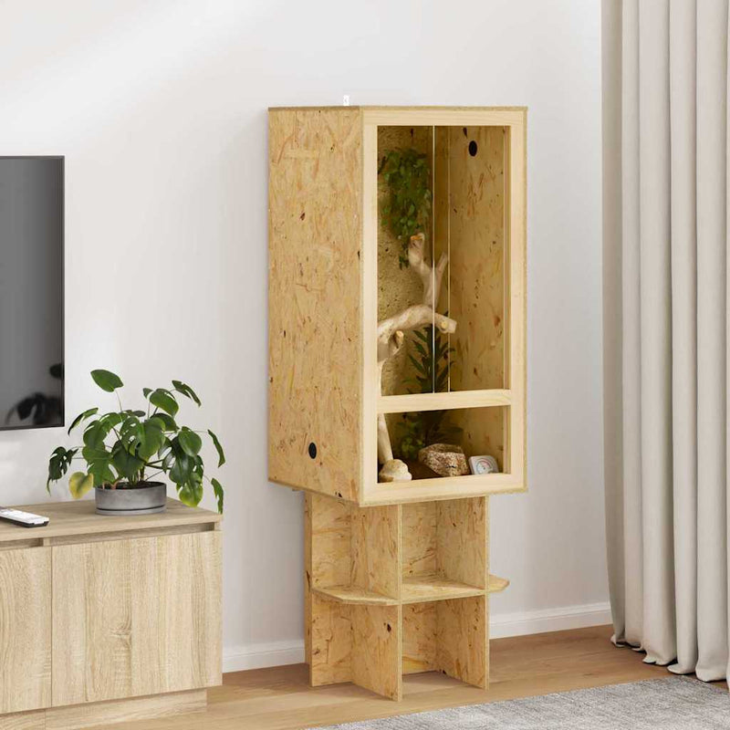 Load image into Gallery viewer, Vidaxl terrarium bruin 50 x 50 x 100 cm osb
