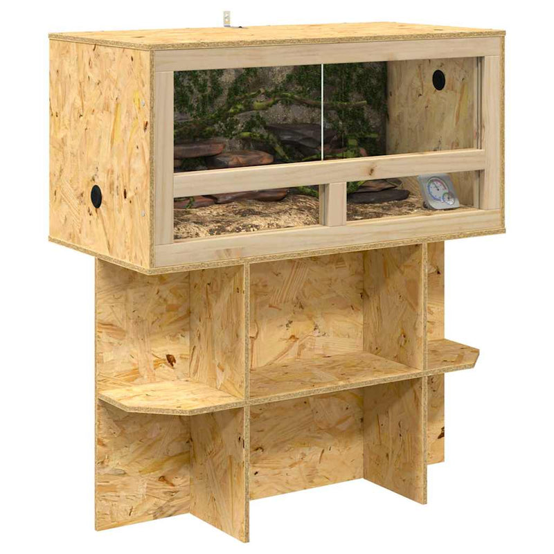 Load image into Gallery viewer, Vidaxl terrariumbasis met plank bruin 80 x 40 x 50 cm osb
